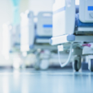 blurred hospital beds