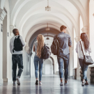 college kids walking