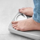 Person weighing themselves