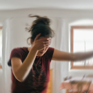 Woman with migraine