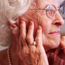 elderly woman worried