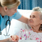elderly woman and nurse