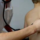 pediatrician with child